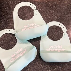 BELLA TUNNO Tots 3 Mint Green Silicone Bibs - World Changer baby feeding